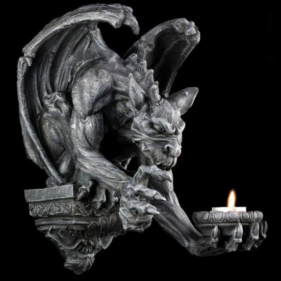 Geister Kerzenhalter Schmuck Wandmontage Gotisches Gargoyle Design Einfache Montage Kein Bohren Wandkerze