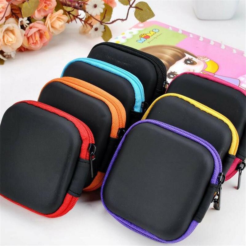 Tragbare Quadratische EVA Kopfhörer USB-Flash-Laufwerk Datenkabel Reißverschlussetui Aufbewahrungsbox Organizer-Tasche Heim Büro & Geschäftsreisen Reisezubehör