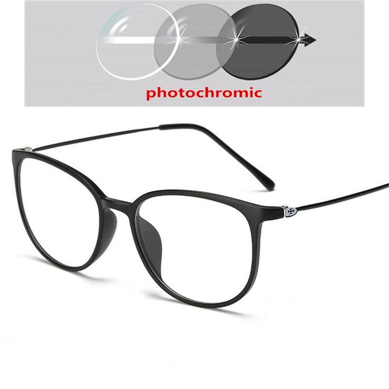 Ultraleichte TR90 Myopiebrille Retro Ovaler Rahmen für Damen Herren Dioptrien -0,5 bis -6 Kurzsichtigkeit Brillen