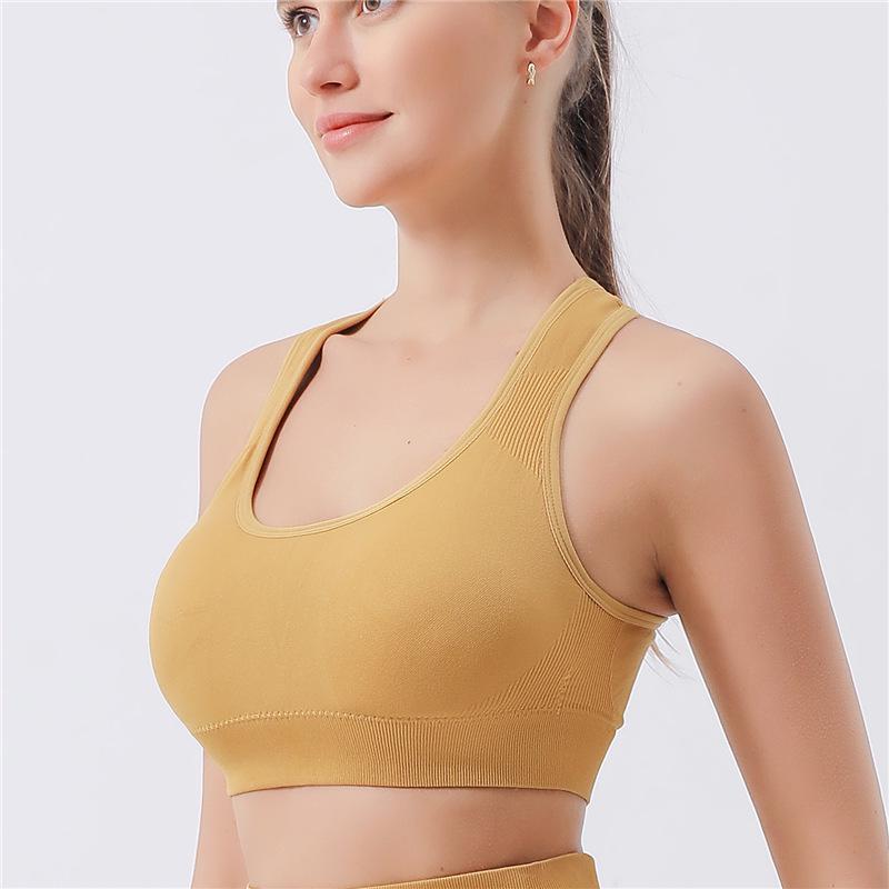 Seamless Shockproof Yoga Sports Bra with Chest Pad and Beautiful Back Design