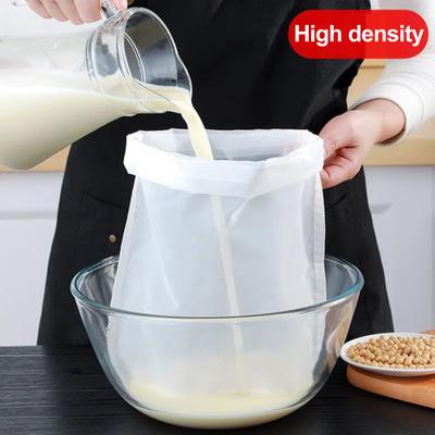 4Pcs Nylon Filter Bag Food-Grade Reusable Mesh Strainer for Nut Milk Cold