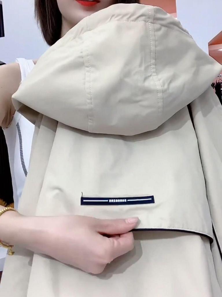 Spring Autumn 2025 Women's Petite Windbreaker: Stylish High-End Jacket