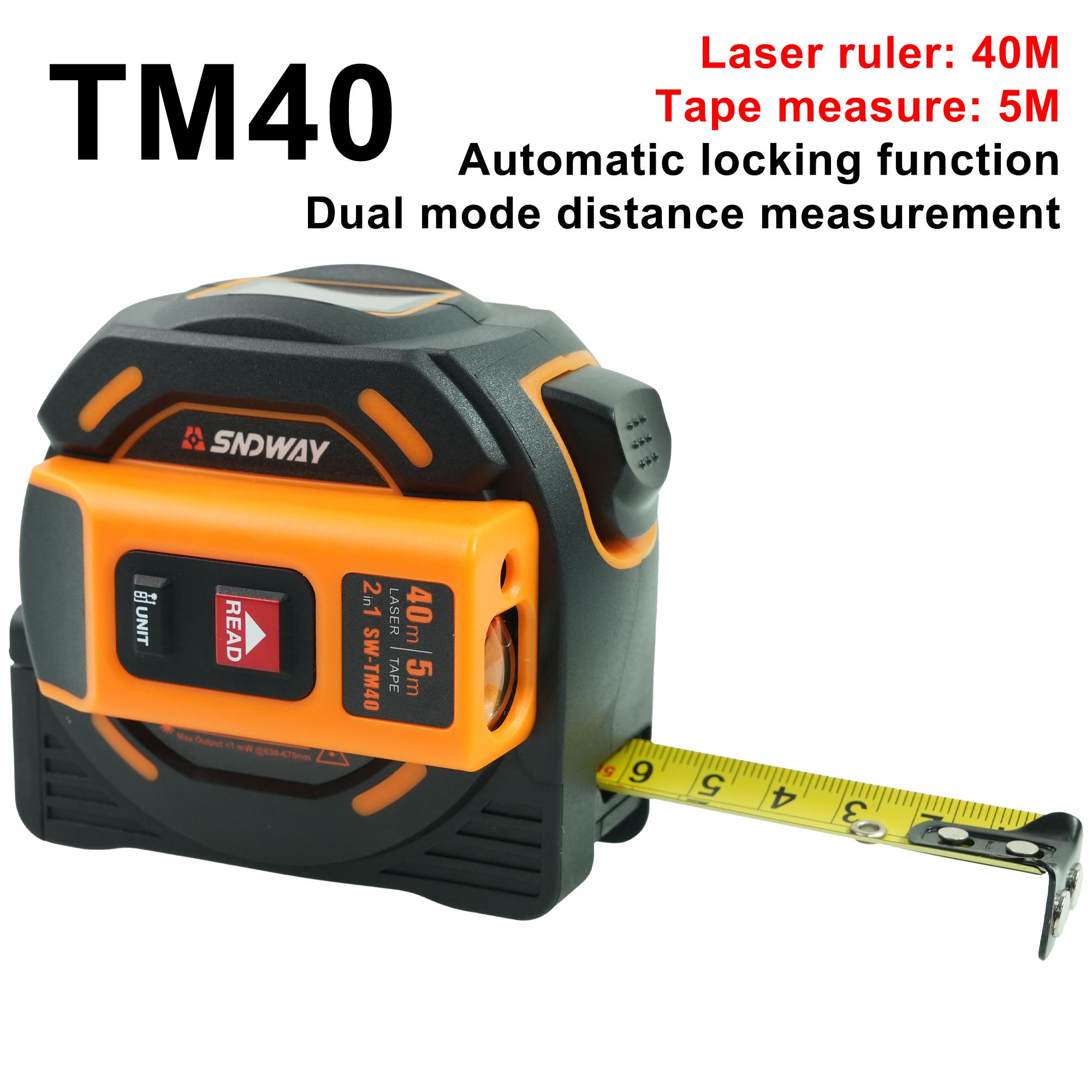 

40M 60M Laser Rangefinder 2-in-1 Digital Tape Measure Distance Meter Retractable Tape 5m Range Finder Laser Distance Meter Ruler