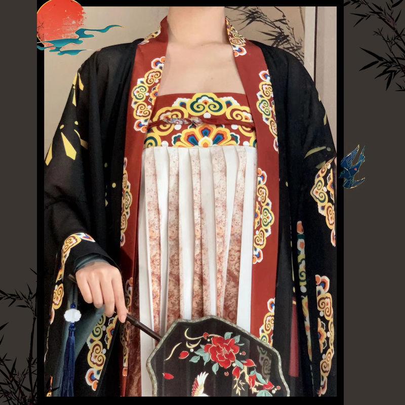Oblek s velkým rukávem ve stylu čínské dynastie Tang Celý set Hanfu