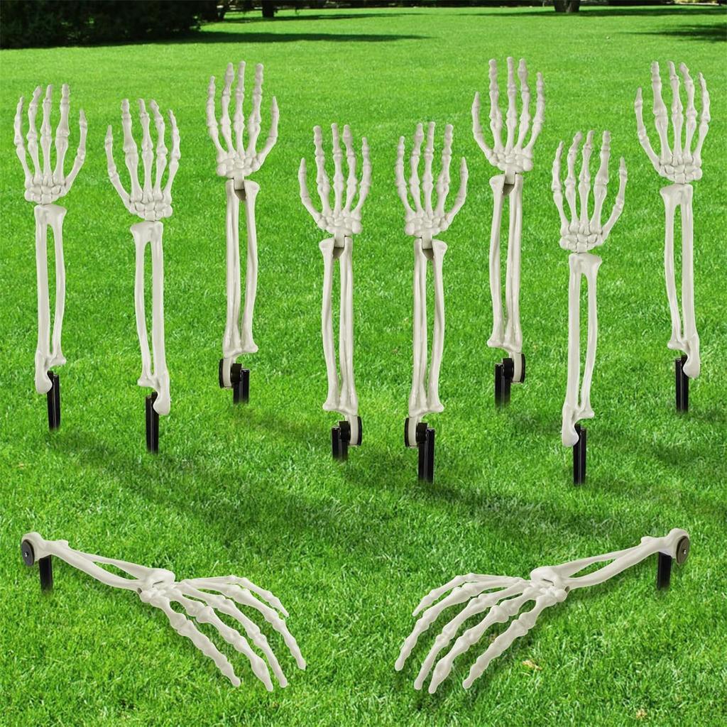 Realistic Skeleton Hand Ground Stake Halloween Decoration Durable Plastic Prop For Outdoor Haunted Yard Party Decor