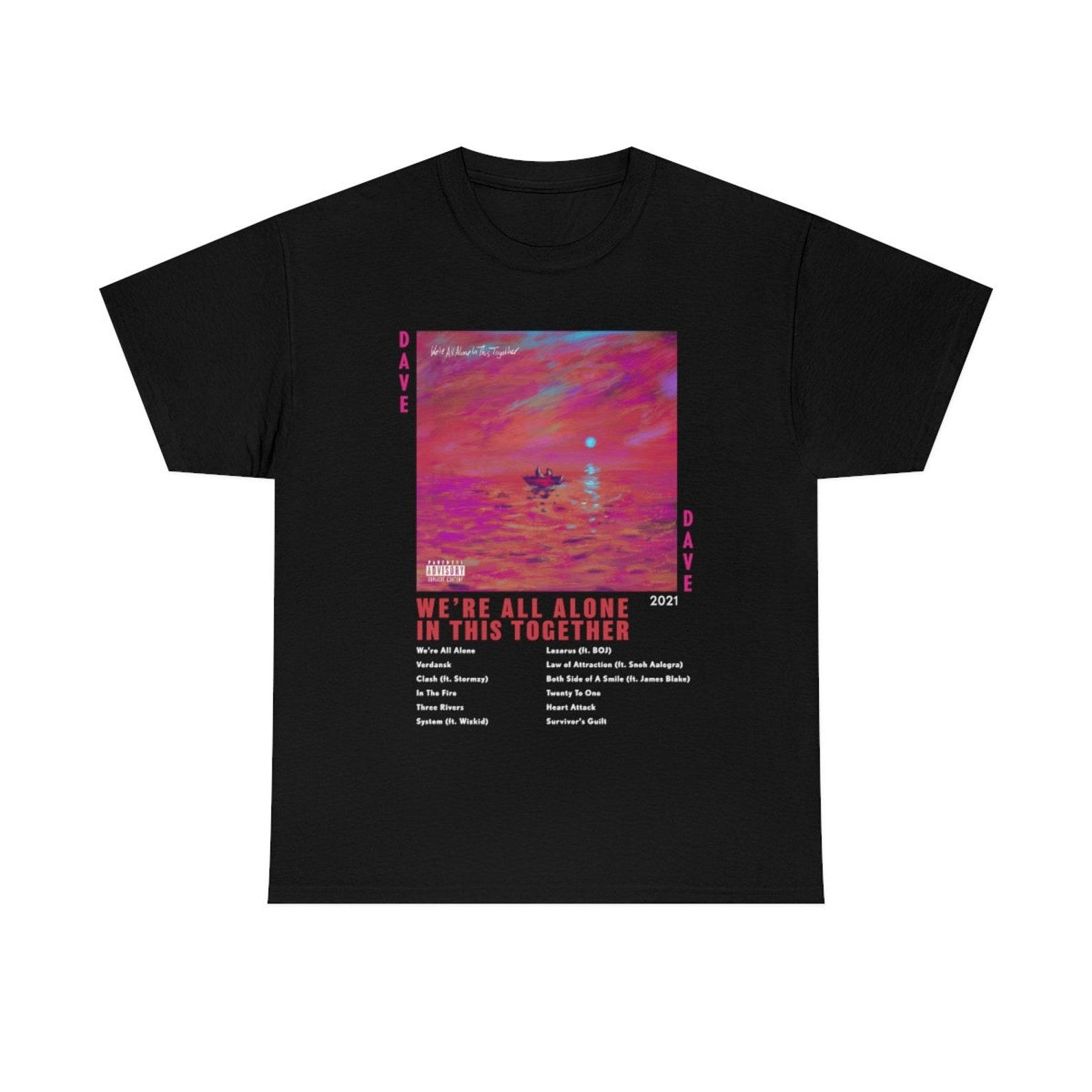 Dave We re All Alone In This Together Shirt | Bootleg Rap Tee | Short-Sleeve Unisex Black Vintage Style Santan Dave Graphic T-Shirt 4XL