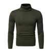 Men's High Neck Fleece Sweatshirt - Solid Color Autumn/Winter Pullover Base Layer T-shirt