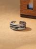 1 Stück Vintage Königlicher Stil Daumen gestrickter mehrschichtiger offener Ring, dicker verstellbarer Ring, robuster böhmisch eleganter Ring