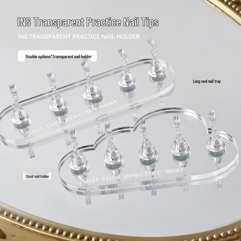 

Transparent Wearable Nail Display Stand & Art Practice Palette Holder
