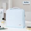 Hanging Makeup Case with Mirror, Large Capacity Travel Toiletry Bag, Trunk Organizer with Stand-Up Base & Brush Holder
