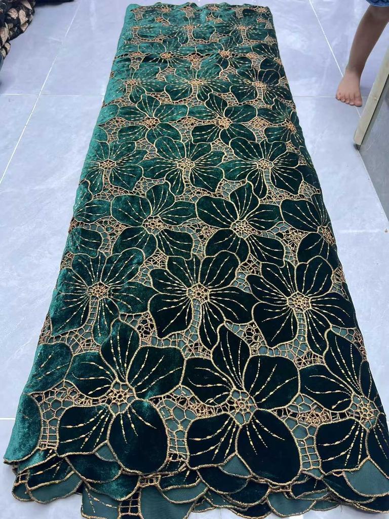 Luxury African Velvet Lace Fabric Nigerian Lace Fabric 2025 High Quality Embroidery Luxurious Wedding Dress For Women Dresses