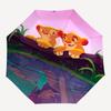 Lion Cubs, Reflection Themed Automatic Opening and Closing Umbrella, Brightly Colored 8-rib Portable Umbrella, Suitable for Men and Women, A Perfect G