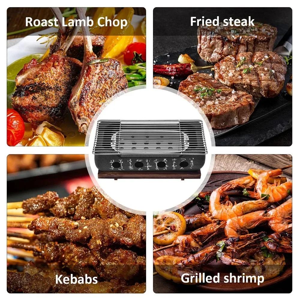 Outdoor Style Grill Japanese Portable Barbecue Tray Reusable Household Heating Plate Picnic Barbecue Grills Camping BBQ Tools