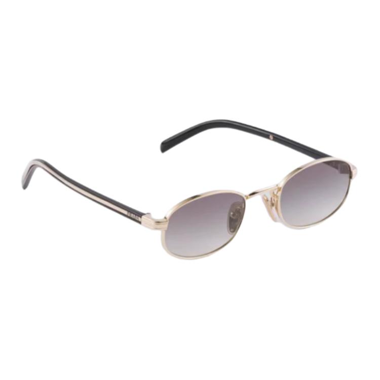 Prada Logo Design Metal Round Sunglasses Women sunglasses Gold SPRB53_EZVN_FE02C_C_052
