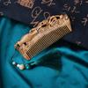 Green Sandalwood Carved Comb for Women - Long Hair Engraving Gift Comb
