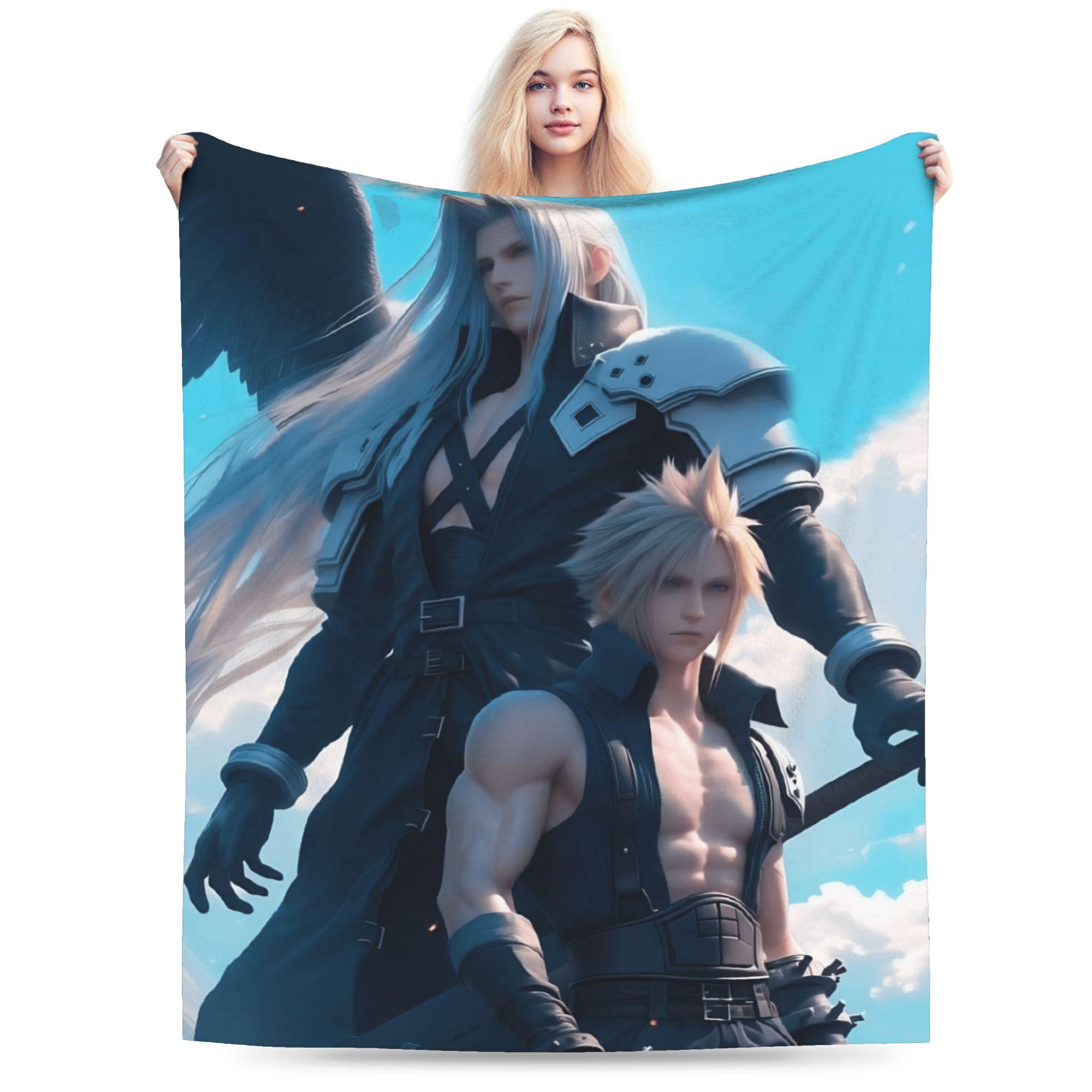 F-Final Fantasys Warme Weiche Decke Kinder Plüsch Überwurfdecke Street Trend Sofa Sessel Flanell Tagesdecke Schlafsofa Abdeckung 75cmx90cm