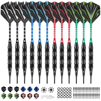 CyeeLife Plastic Soft Darts, 12-Piece Set, 20g Professional Soft Darts for Electronic Dartboards