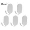 Rust-resistant Coat Hooks 5PCS Wall Self-Adhesive Waterproof Strong Bathroom Load-Bearing Rust-Resistant Hook for Kitchen Bathrobe