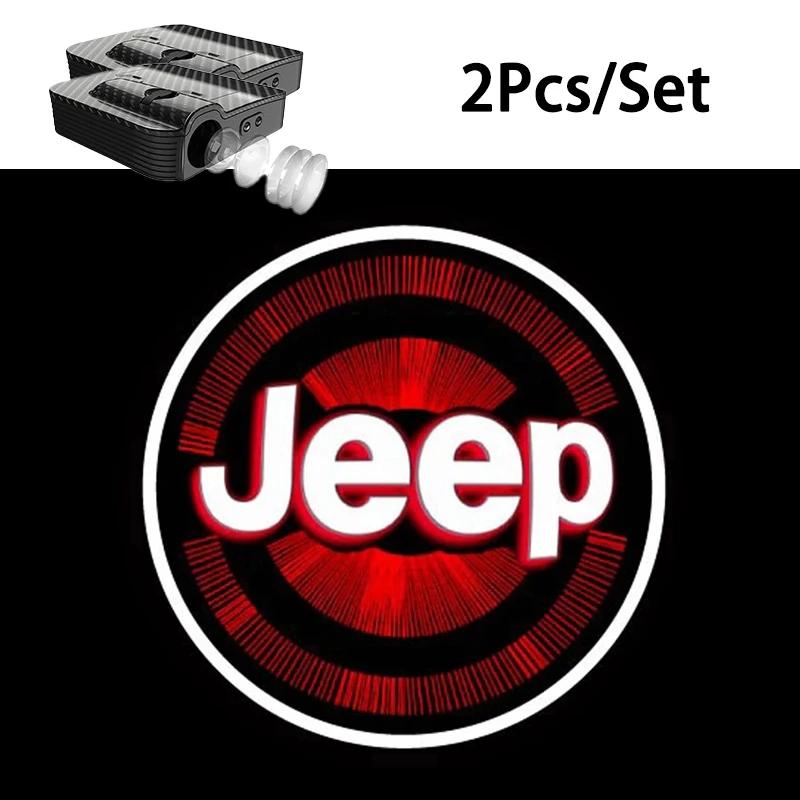 For Jeep 2Pcs JEEP HD Car Door Welcome Light Led Projector Lamp For Jeep Renegade Compass Grand Cherokee Wrangler jk Gladiato бежевый