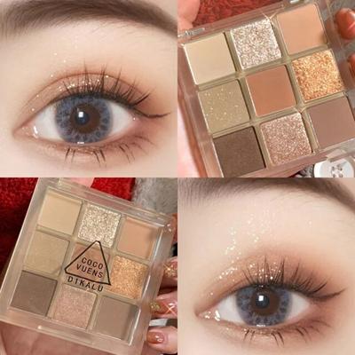 Makeup 9 Color Glitter Eyeshadow Palette Matte Shimmer Shine Diamond Powder Pigment Cosmetics, 02 03