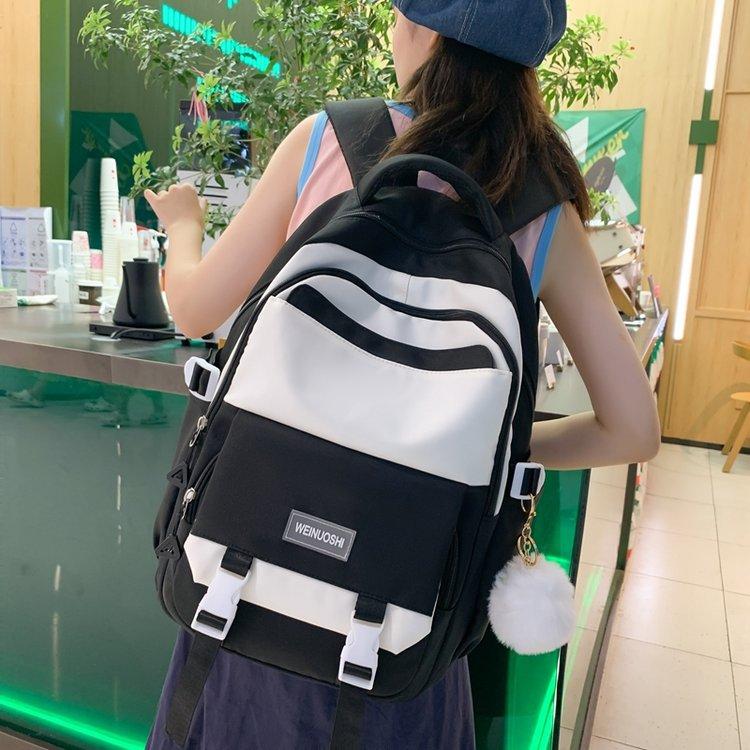 School Bag Female Korean Version Harajuku Ulzzang High School Student Backpack Large Capacity Junior High School Mori Versatile Ins Backpack