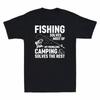 Fishing Solves Most Of My Problems Camping Solves The Rest Vintage Men's T-Shirt