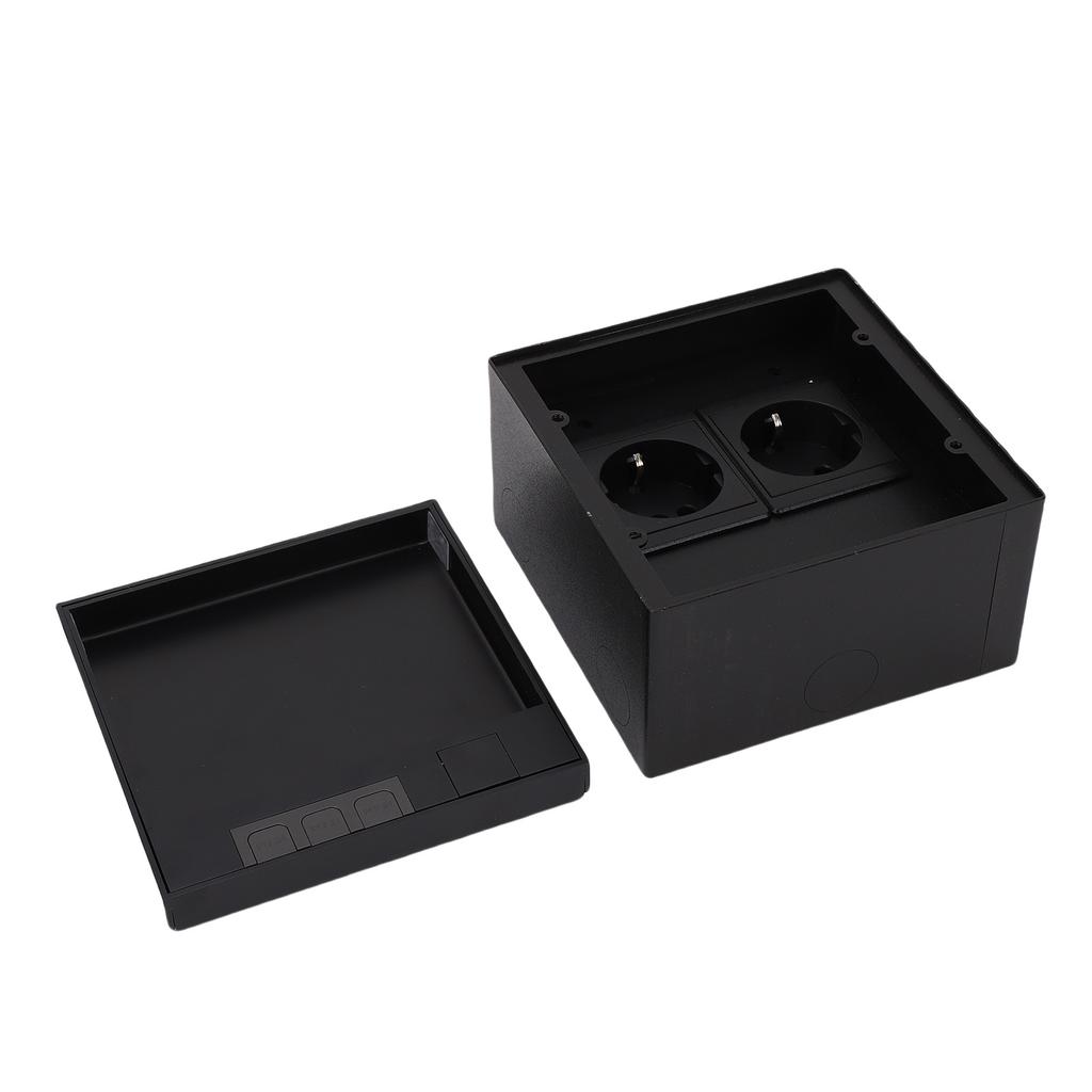 Recessed Floor Socket Box Kit 16A 4000W 2 Receptacles Recessed Floor Electrical Outlet with Flip Lid