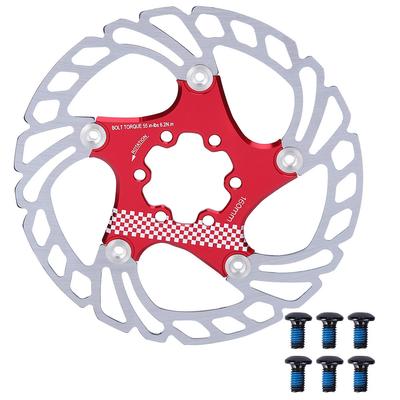 160mm Floating Disc Six Bolts Bicycle Mountain Bike Brake Disc Cycling Accessory(redsilver )