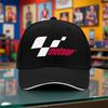 1pc 2025 SummerAutumn New Unisex Lightweight Baseball Cap with MotoGP Print Outdoor Breathable Black Visor Hat for Parties