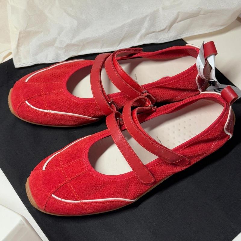 Fashion Women's Cow Leather Shoes 2025 New Fashion Round Head Double Strip Sports Mary Jane Shoes Simple Comfort Casual Flat Shoes