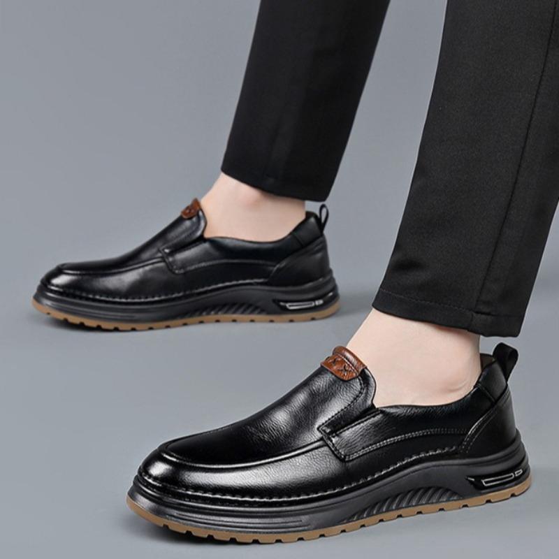 New Men's Comfort Walking Genuine Leather Loafers Soft Slip-On Casual Shoes with Breathable Lining & Anti-Slip Rubber Sole