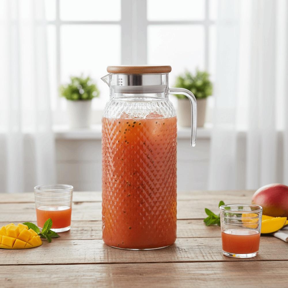 Large Capacity Cold Water Pitcher V-shaped Diversion Port Cold Water Kettle Drinks Pot  Fridge