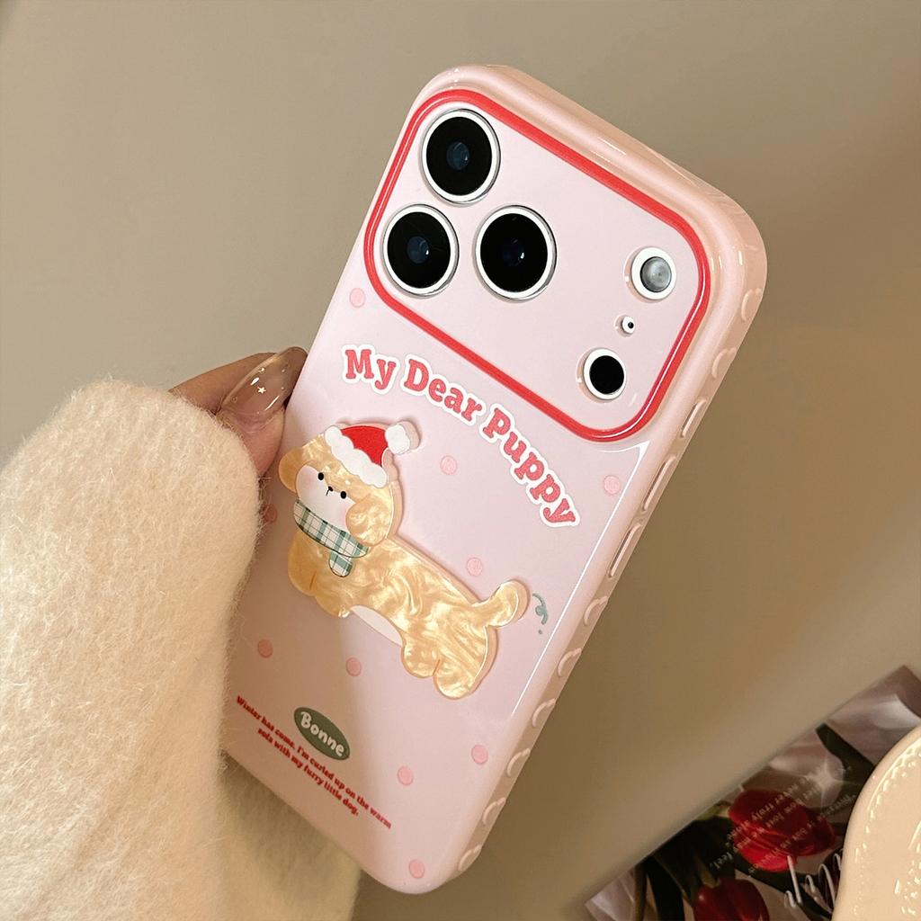 Shell Pattern Cartoon Puppy Suitable for Iphone17 for Apple 16promax Mobile Phone Case 13 Three-dimensional 14 Soft 15 Christmas