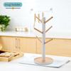 Holzbecher Aufhänge-Display-Ständer Getränkegeschirr-Regal mit 6 Haken Baumform Holz Kaffee-Tee-Tassen-Aufbewahrungs-Halter-Ständer
