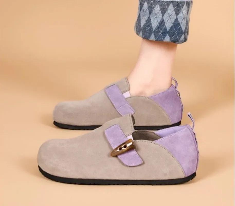 Spring and Autumn New Women's Flat Bottomed Wooden Clogs 2024 Slip on Retro Anti Slip Outdoor Casual Matching with Women's Shoes
