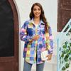 Self-shot 25 autumn and winter models, woolen color matching casual fashion lapel long-sleeved jacket 2 2258-2