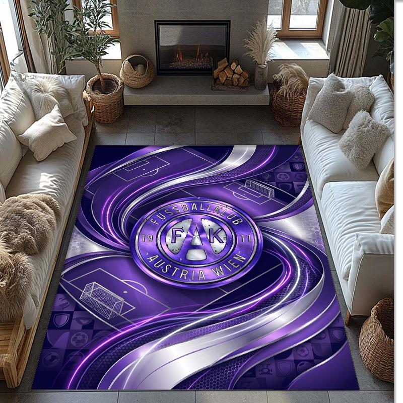 Austria Wien FC Soccer Football Pattern Soft Area Rug Non Slip Indoor Floor Carpet Sports Decor Mat for Bedroom