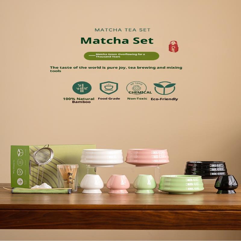 7pcs/set Matcha Spoon Matcha Bowl Set Tea-Making Tools Tea Set Accessories Ceramic Japanese Matcha Tea Set