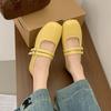 French inner height increase Mary Jane shoes women's 2025 spring and autumn new square head shallow mouth word belt with skirt temperament single shoe
