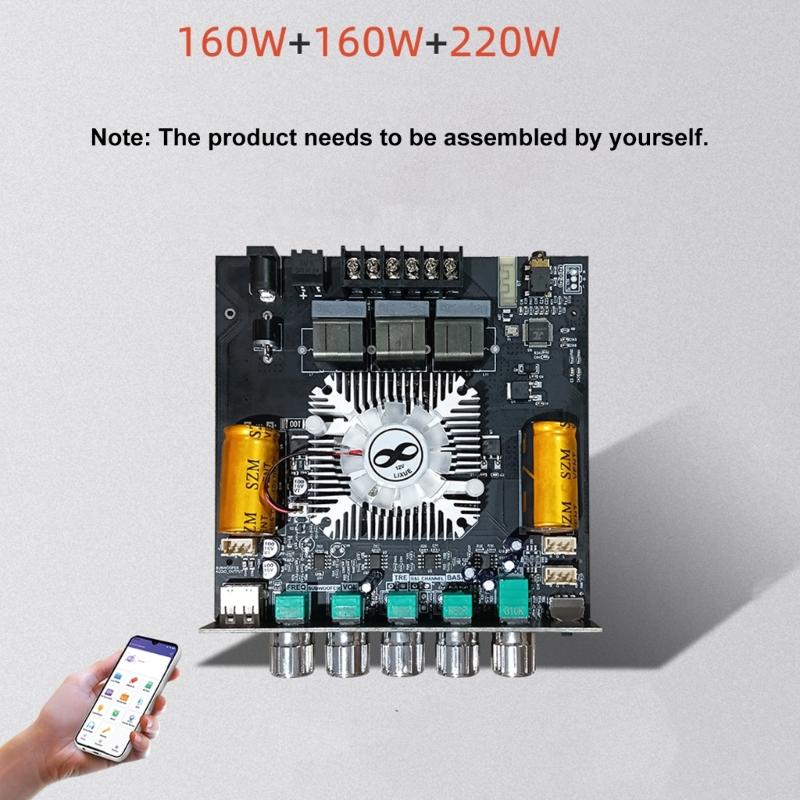 160Wx2+220W 2.1 Channel TDA7498ETR Bluetooth-compatible Digital Power Amplifier Module Subwoofer for Entertainment