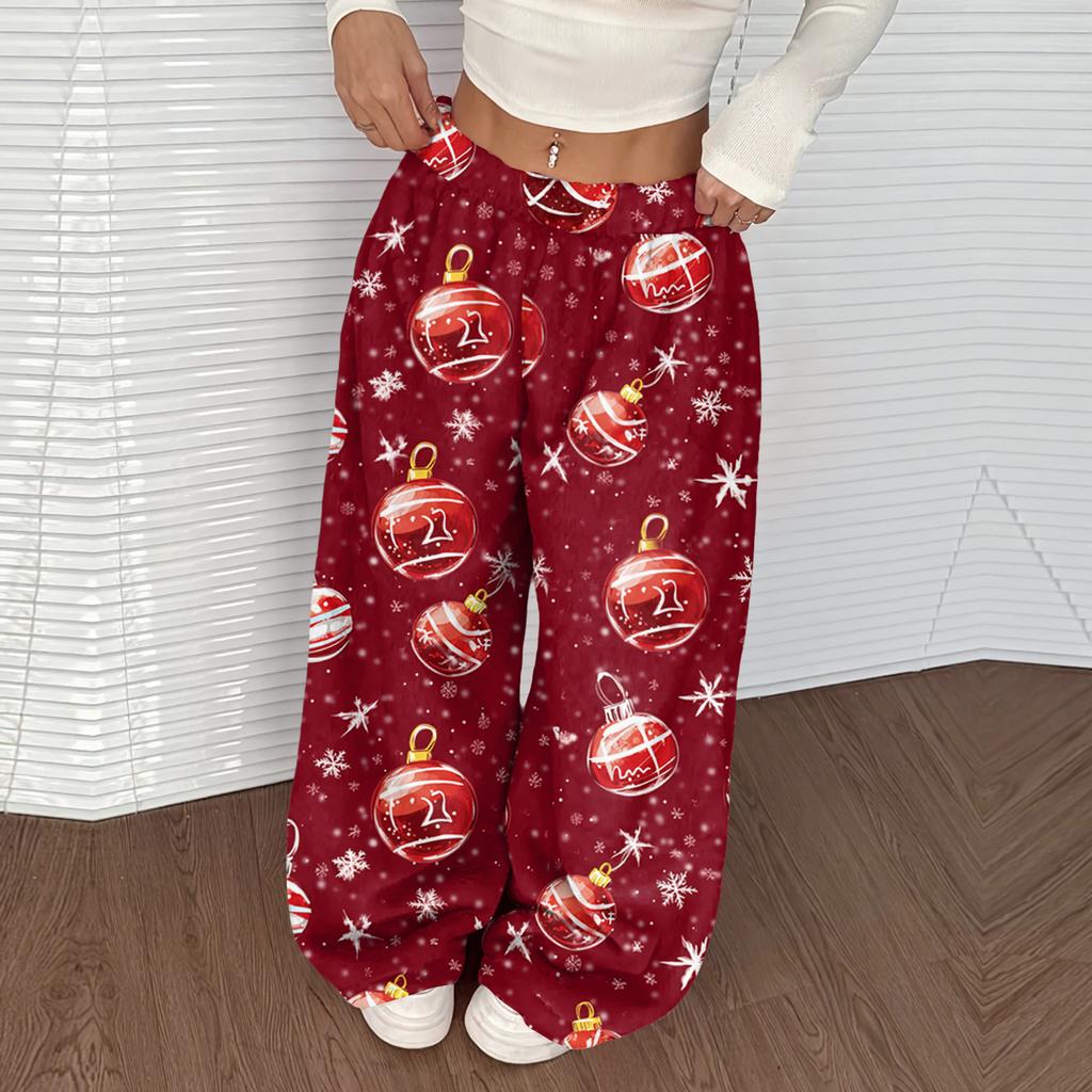Women's Casual And Fashionable Elastic Waist Loose Wide Leg Pants