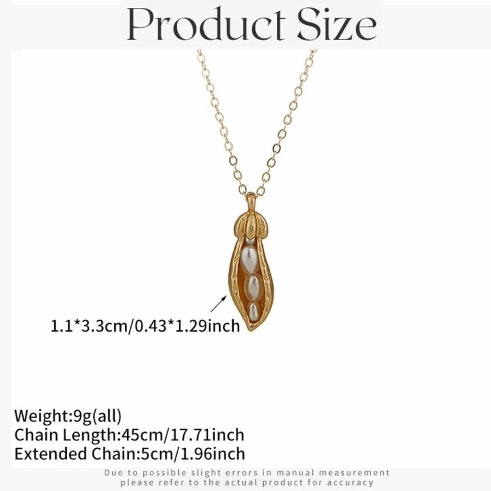 Copper Alloy Sweater Chain Gold Plated Pea Pearl Necklace Fashionable Peanut Pearl Necklace Women