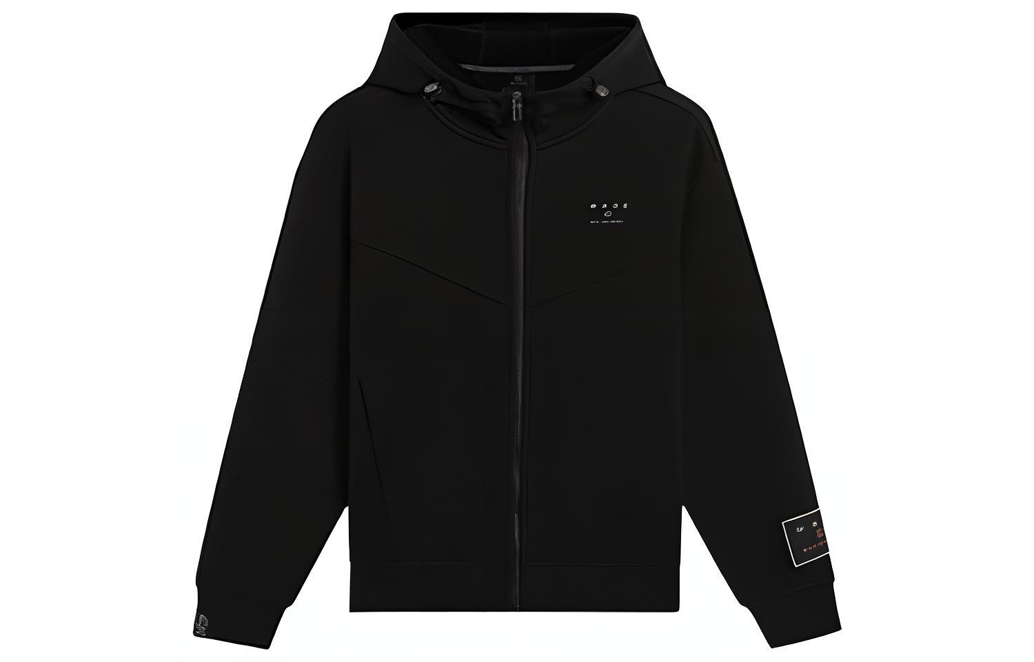 Li Ning Wade Collection Sweatshirts Men s Black Hooded Moderate Cardigan AWDSC45-1 S