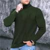 Herbst und Winter Herren einfarbiger Rollkragenpullover Modischer Zopfmuster-Pullover Warmer Unterzieher Strickpullover
