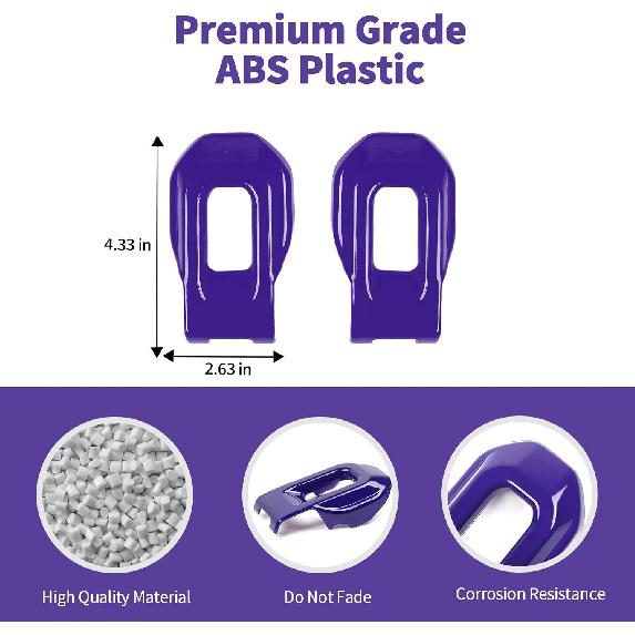 Hood Latch Lock Catch Brackets Cover Trim Fit for 2018-2025 Jeep Wrangler JL JLU & Gladiator JT(Purple)