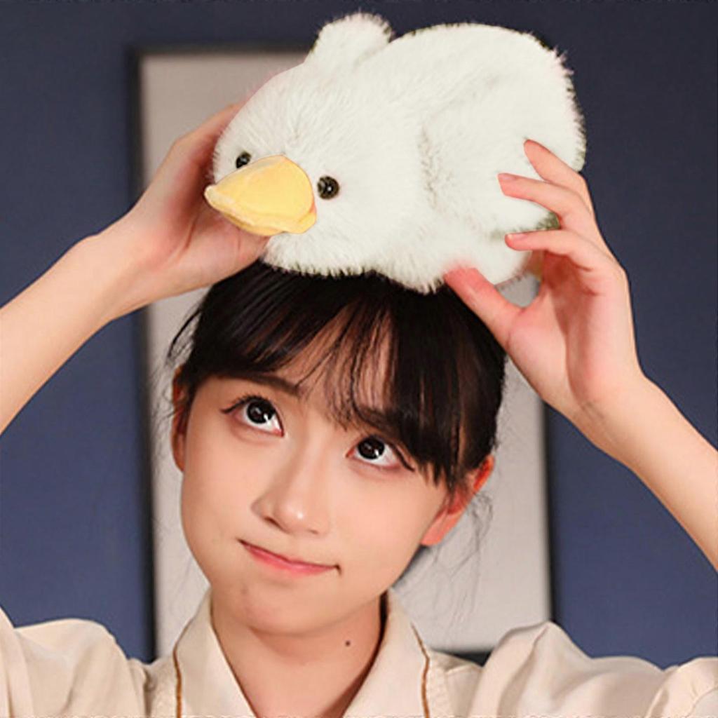 Cute Explosive Hair White Duck Doll Toy Yellow Duck Soothing Sleep Big Goose Pillow Day Gift for Female (Toy Playsets)