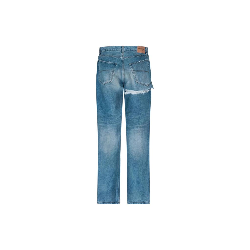 Balenciaga Jeans Men's Blue Moderate Straight Fit Pants 675221TCW034066