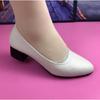 Soft Sole Comfortable Soft Leather Work Shoes Comfortable Mid-heel Four Seasons Women's Thick-heeled Non-slip Leather Shoes