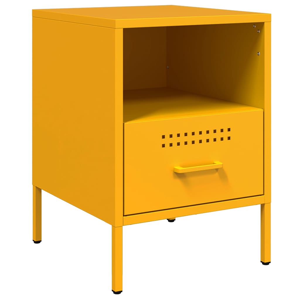 Nightstands 2 Pcs Mustard Yellow 36 X 39 X 50.5 Cm Steel