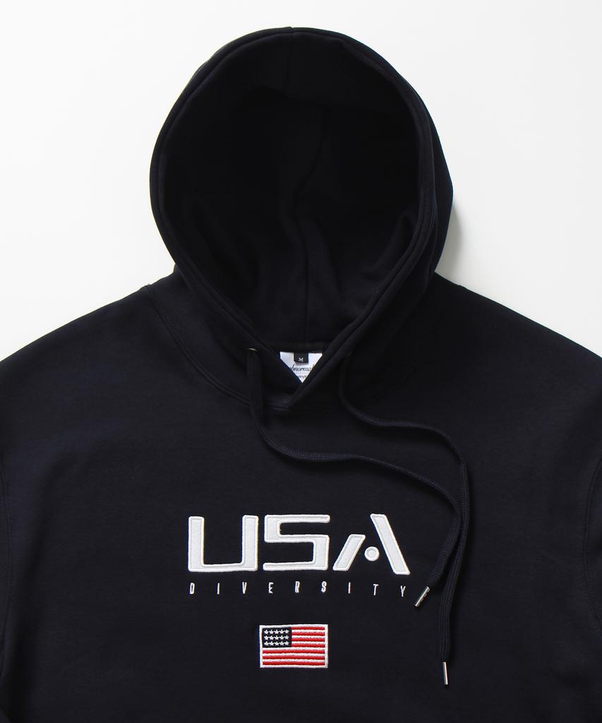 Usds Oversized Fleece-Lined Hoodie Navy